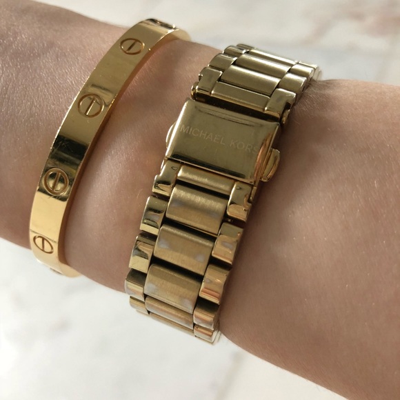 Michael Kors Diamond Encrusted Gold Watch - Picture 4 of 6